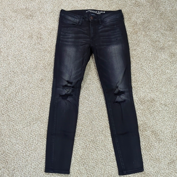American Eagle Super Stretch Jegging Black Size 6 - Picture 2 of 5